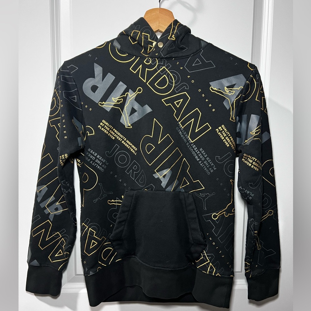 Boy’s Jordan Air Black & Gold Hoodie Size M